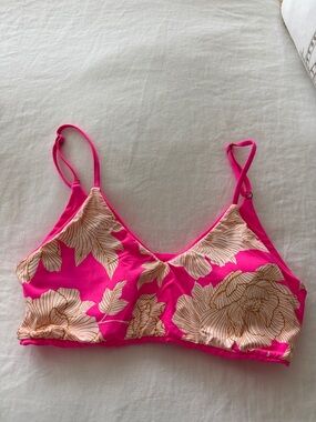 Floral Pink reversible bikini top with Adjustable Straps
